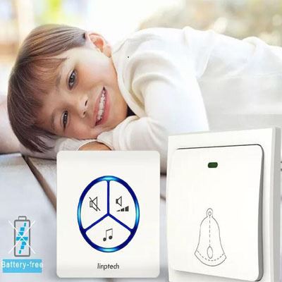Wireless Doorbell EU Plug Nrog Waterproof Self-Powered Doorbell Hloov